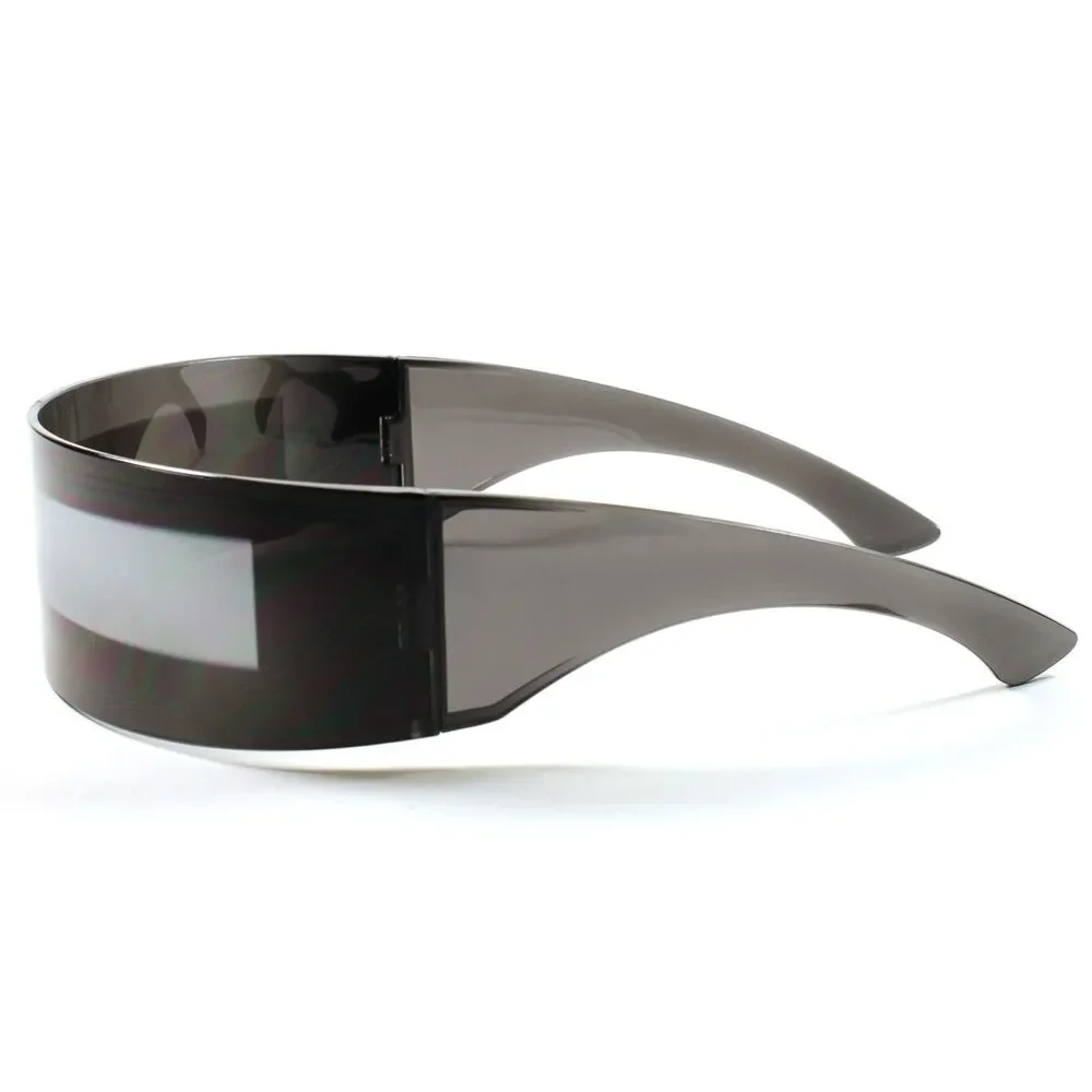 Futuristic Space Robot Costume Anime Cosplay Novelty Black Mirrored Sun Glasses